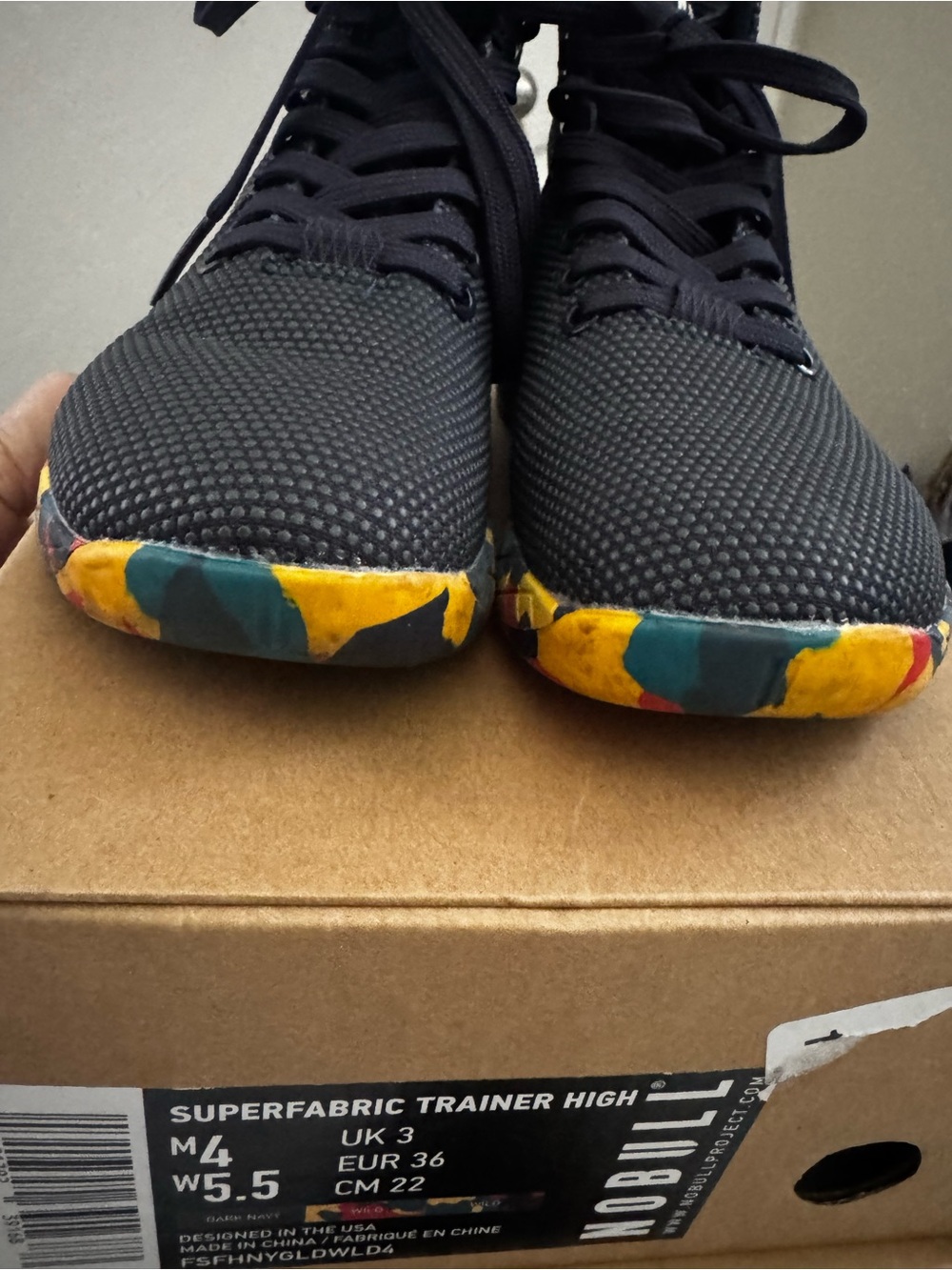 Woman’s Black Trainer High with Multicolor Accents